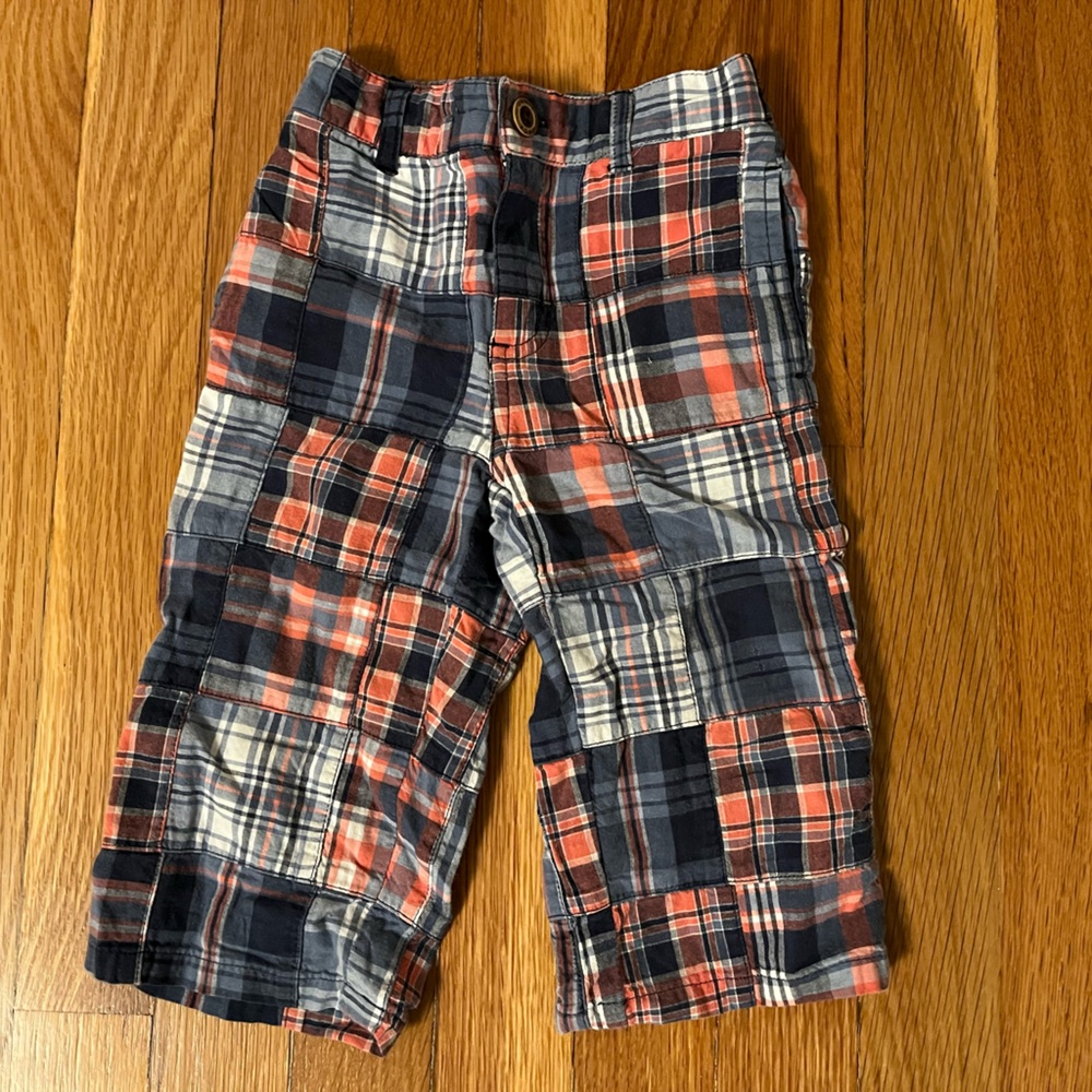 Janie and Jack roll-cuff madras pants